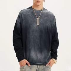Autumn and Winter American Vintage Gradient Long Sleeve T Shirt High Street Loose Men's T Shirts,Shuliqi Apparel - Men's Clothing Wholesale Manufacturer,Autumn and Winter American Vintage Gradient Long Sleeve T Shirt High Street Loose Men's T Shirts
