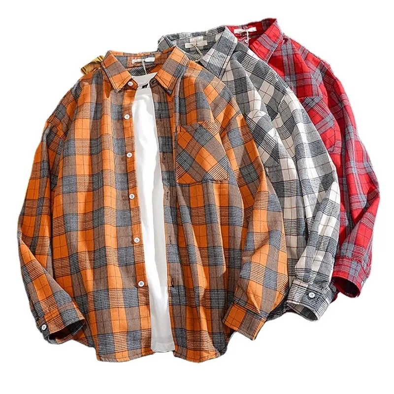 Custom new Korean style turn down collar blouse fashion mens long sleeve solid color plaid shirt coat with pocket,Shuliqi Apparel - Men's Clothing Wholesale Manufacturer,Custom new Korean style turn down collar blouse fashion mens long sleeve solid color plaid shirt coat with pocket