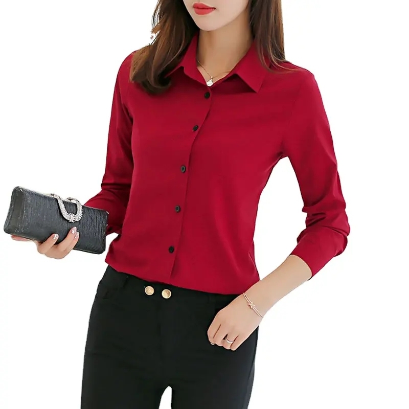 Elegant Blouse Women's Chiffon Office Career Shirts Tops Fashion Casual Long Sleeve Red Blouses,Shuliqi Apparel - Men's Clothing Wholesale Manufacturer,Elegant Blouse Women's Chiffon Office Career Shirts Tops Fashion Casual Long Sleeve Red Blouses