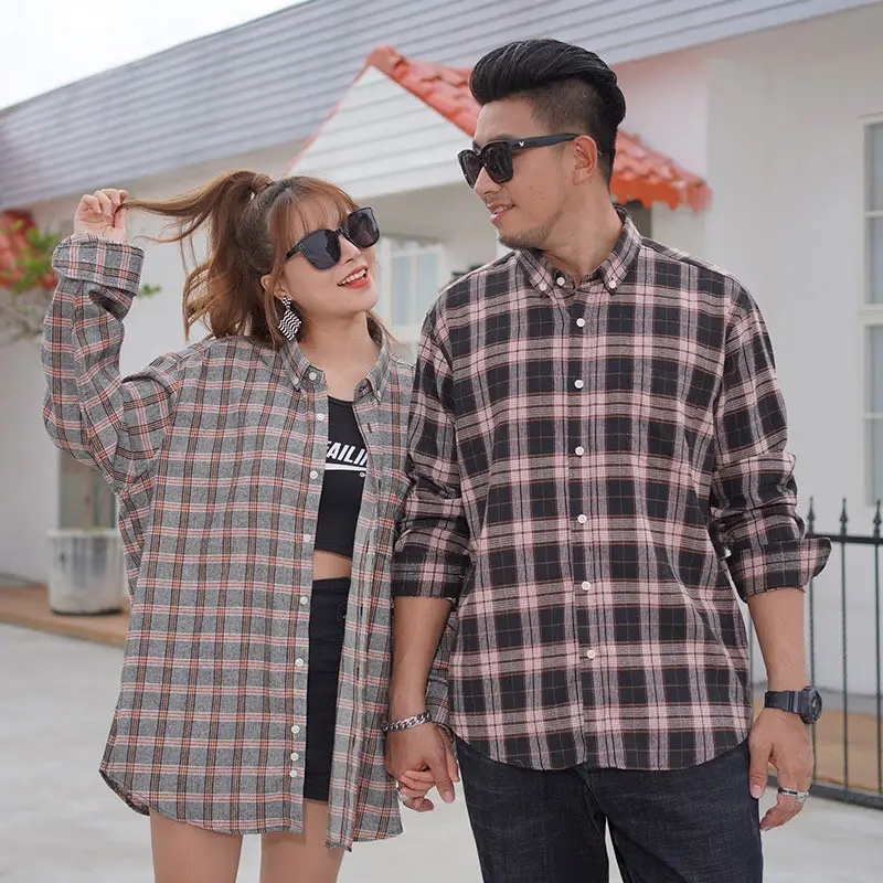 Winter Warm Unisex Cotton Blend Couple Cloth Blouse Modern Fit Plus Size Long Sleeve Plaid Button Up Casual Shirt For Men,Shuliqi Apparel - Men's Clothing Wholesale Manufacturer,Winter Warm Unisex Cotton Blend Couple Cloth Blouse Modern Fit Plus Size Long Sleeve Plaid Button Up Casual Shirt For Men