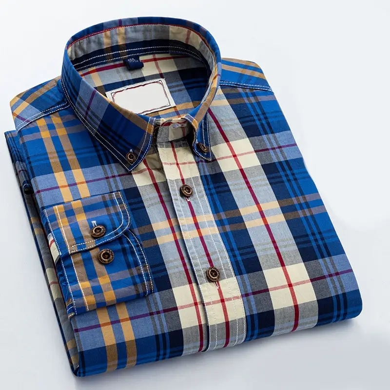 Retro British style Button Up Cotton Shirt For Men fashion mens Slim Fit long sleeve British style solid color plaid shirt,Shuliqi Apparel - Men's Clothing Wholesale Manufacturer,Retro British style Button Up Cotton Shirt For Men fashion mens Slim Fit long sleeve British style solid color plaid shirt