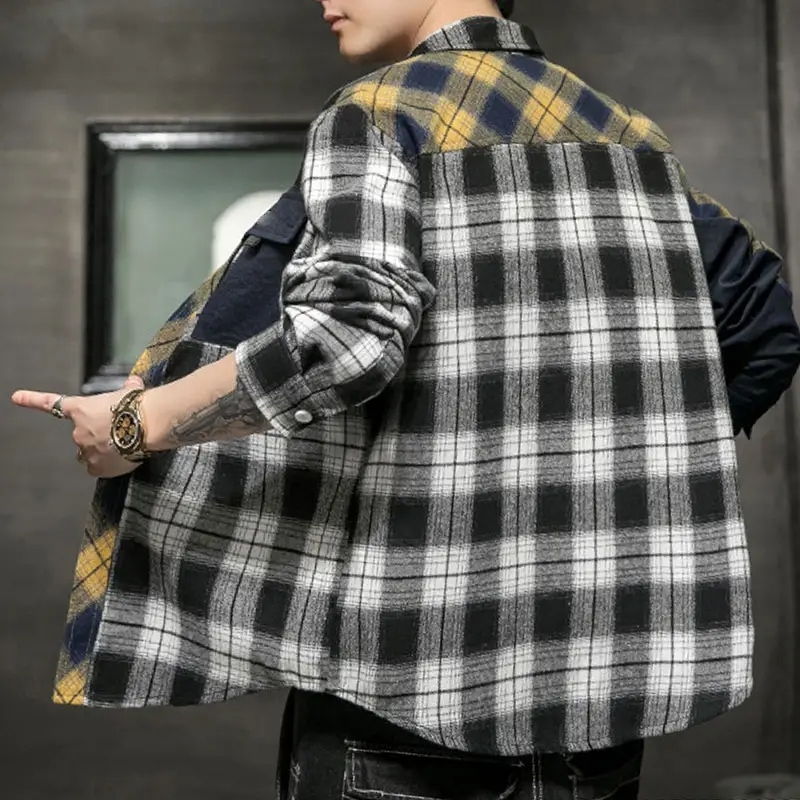 Ins style cotton blend turn down collar young boys blouse Sping lounge mens long sleeve plaid Button Up Shirt For Men,Shuliqi Apparel - Men's Clothing Wholesale Manufacturer,Ins style cotton blend turn down collar young boys blouse Sping lounge mens long sleeve plaid Button Up Shirt For Men