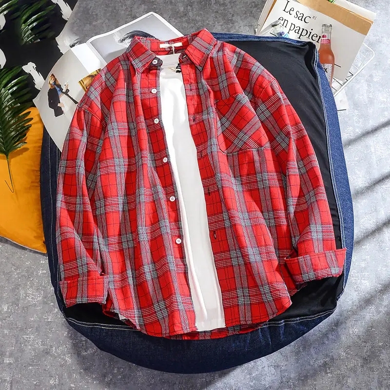 Custom new Korean style turn down collar blouse fashion mens long sleeve solid color plaid shirt coat with pocket,Shuliqi Apparel - Men's Clothing Wholesale Manufacturer,Custom new Korean style turn down collar blouse fashion mens long sleeve solid color plaid shirt coat with pocket