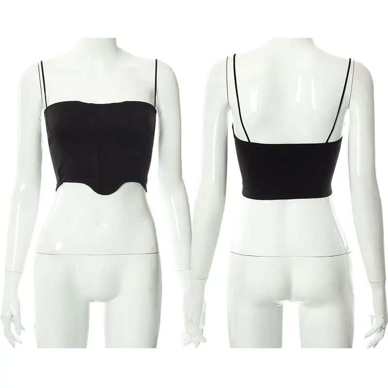 Sexy Bustier Corset Crop Tops Women Splicing Exposed Navel Sling Solid Backless Strapless Fish Bone Tanks Crop Top For Women,Shuliqi Apparel - Men's Clothing Wholesale Manufacturer,Sexy Bustier Corset Crop Tops Women Splicing Exposed Navel Sling Solid Backless Strapless Fish Bone Tanks Crop Top For Women
