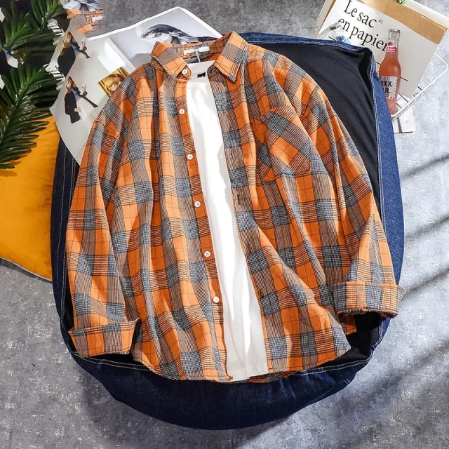 Custom new Korean style turn down collar blouse fashion mens long sleeve solid color plaid shirt coat with pocket,Shuliqi Apparel - Men's Clothing Wholesale Manufacturer,Custom new Korean style turn down collar blouse fashion mens long sleeve solid color plaid shirt coat with pocket