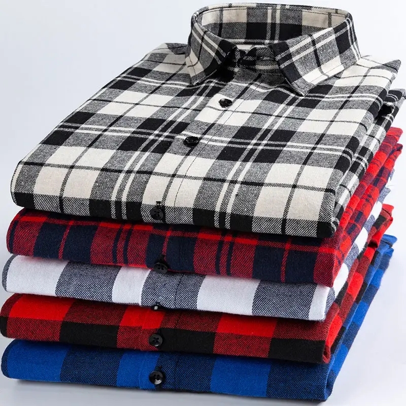 Wholesale Coton Oversized Blouse American European Styl Men's Long Sleeve Flannel Button Front Shirt,Shuliqi Apparel - Men's Clothing Wholesale Manufacturer,Wholesale Coton Oversized Blouse American European Styl Men's Long Sleeve Flannel Button Front Shirt