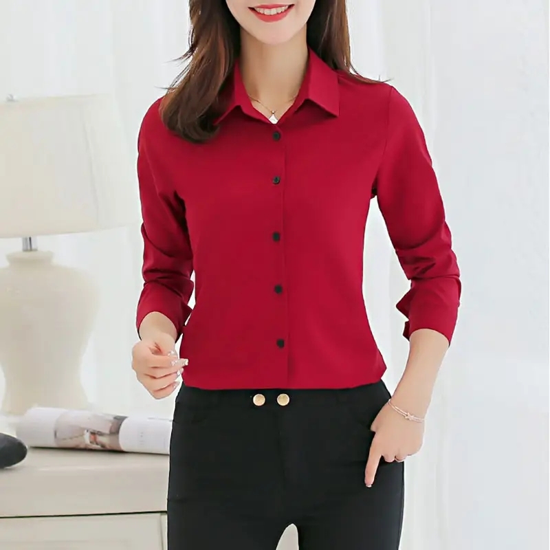 Elegant Blouse Women's Chiffon Office Career Shirts Tops Fashion Casual Long Sleeve Red Blouses,Shuliqi Apparel - Men's Clothing Wholesale Manufacturer,Elegant Blouse Women's Chiffon Office Career Shirts Tops Fashion Casual Long Sleeve Red Blouses