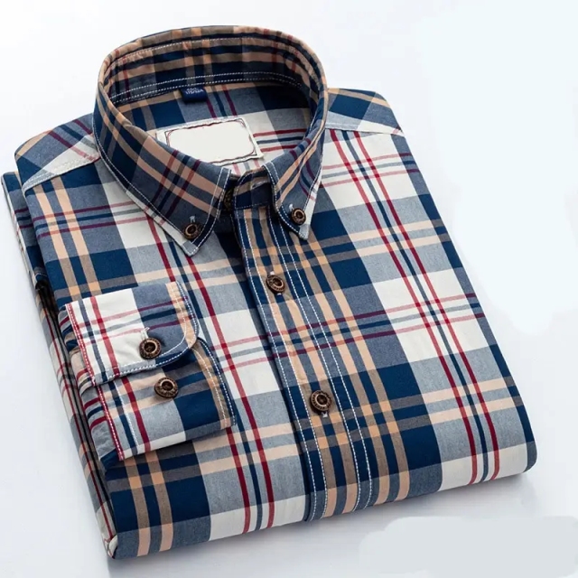 Retro British style Button Up Cotton Shirt For Men fashion mens Slim Fit long sleeve British style solid color plaid shirt,Shuliqi Apparel - Men's Clothing Wholesale Manufacturer,Retro British style Button Up Cotton Shirt For Men fashion mens Slim Fit long sleeve British style solid color plaid shirt