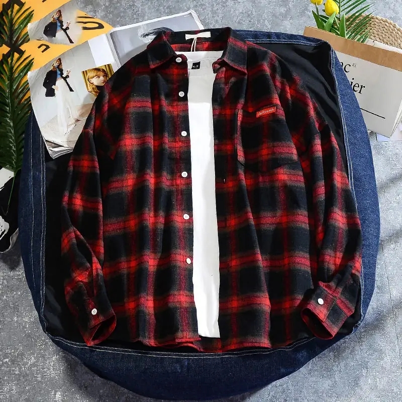 Custom new Korean style turn down collar blouse fashion mens long sleeve solid color plaid shirt coat with pocket,Shuliqi Apparel - Men's Clothing Wholesale Manufacturer,Custom new Korean style turn down collar blouse fashion mens long sleeve solid color plaid shirt coat with pocket