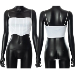 Sexy Bustier Corset Crop Tops Women Splicing Exposed Navel Sling Solid Backless Strapless Fish Bone Tanks Crop Top For Women,Shuliqi Apparel - Men's Clothing Wholesale Manufacturer,Sexy Bustier Corset Crop Tops Women Splicing Exposed Navel Sling Solid Backless Strapless Fish Bone Tanks Crop Top For Women