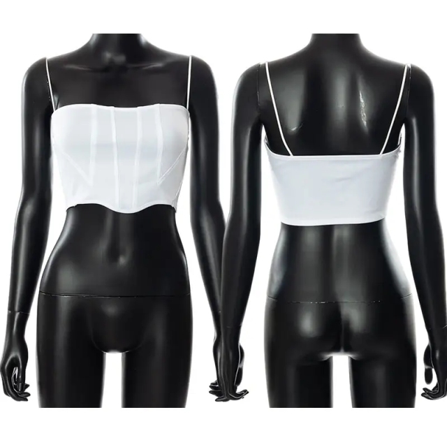 Sexy Bustier Corset Crop Tops Women Splicing Exposed Navel Sling Solid Backless Strapless Fish Bone Tanks Crop Top For Women,Shuliqi Apparel - Men's Clothing Wholesale Manufacturer,Sexy Bustier Corset Crop Tops Women Splicing Exposed Navel Sling Solid Backless Strapless Fish Bone Tanks Crop Top For Women