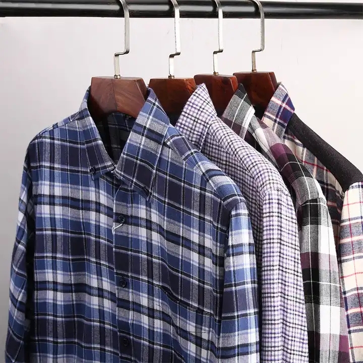 custom lapel buttoned flannel long-sleeve shirt with pockets Milled plaid leisure autumn/winter dad's outfit,Shuliqi Apparel - Men's Clothing Wholesale Manufacturer,custom lapel buttoned flannel long-sleeve shirt with pockets Milled plaid leisure autumn/winter dad's outfit
