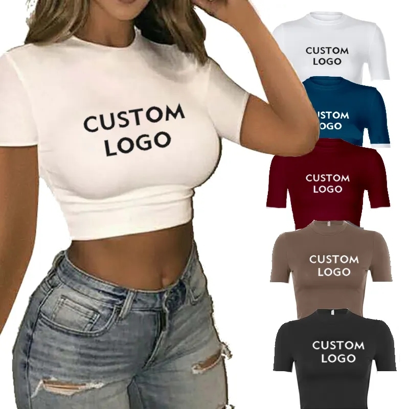 Wholesale Custom Logo Sexy Basic Vest Short Tee Female Club White Girls Short Sleeve Crop Top T Shirts For Women,Shuliqi Apparel - Men's Clothing Wholesale Manufacturer,Wholesale Custom Logo Sexy Basic Vest Short Tee Female Club White Girls Short Sleeve Crop Top T Shirts For Women