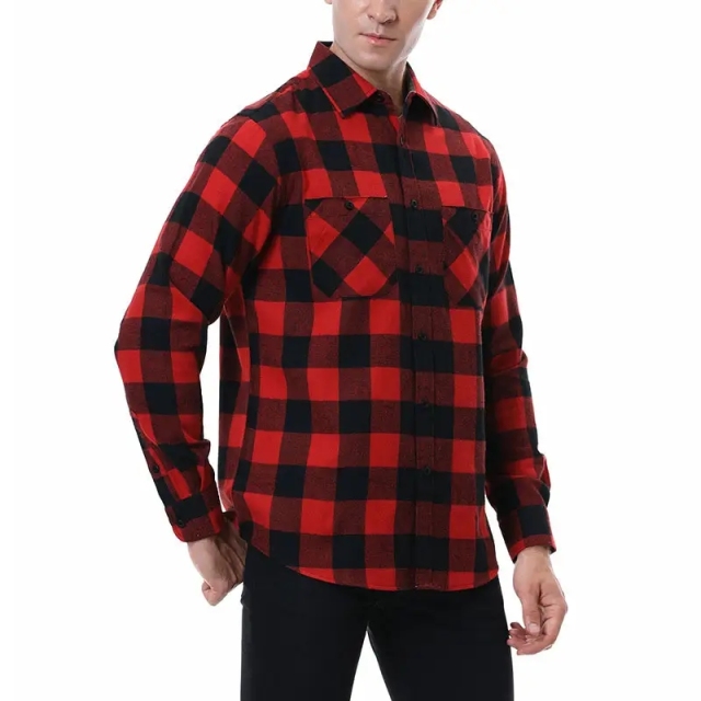 Hot Sales Men's Flannel Frosted Warm Long sleeve Blouse American Style Square Grid Casual Shirt,Shuliqi Apparel - Men's Clothing Wholesale Manufacturer,Hot Sales Men's Flannel Frosted Warm Long sleeve Blouse American Style Square Grid Casual Shirt