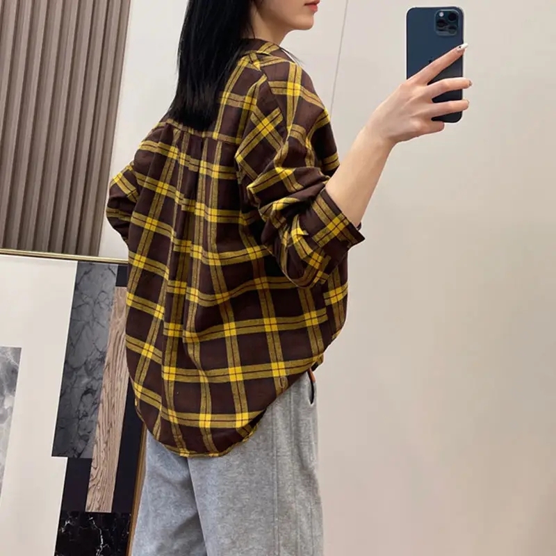 Factory Price Flannel Loose Half-open Pullover 80% Cotton Plus Size Plaid Long-sleeve Shirt For Women,Shuliqi Apparel - Men's Clothing Wholesale Manufacturer,Factory Price Flannel Loose Half-open Pullover 80% Cotton Plus Size Plaid Long-sleeve Shirt For Women