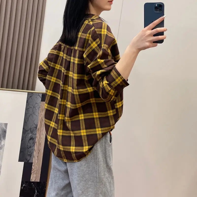 Factory Price Flannel Loose Half-open Pullover 80% Cotton Plus Size Plaid Long-sleeve Shirt For Women,Shuliqi Apparel - Men's Clothing Wholesale Manufacturer,Factory Price Flannel Loose Half-open Pullover 80% Cotton Plus Size Plaid Long-sleeve Shirt For Women