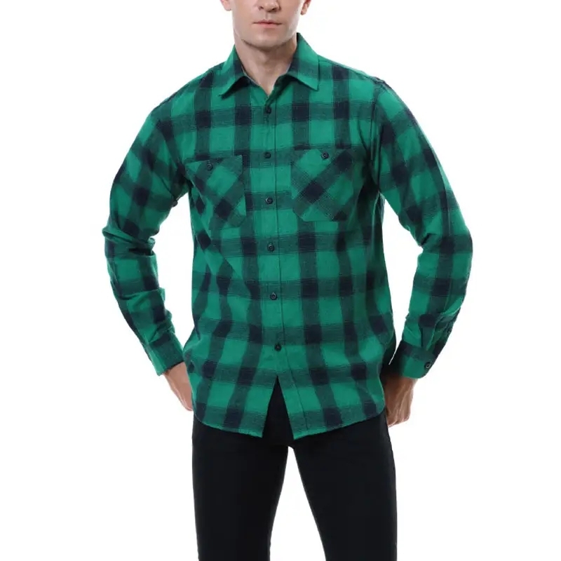 Hot Sales Men's Flannel Frosted Warm Long sleeve Blouse American Style Square Grid Casual Shirt,Shuliqi Apparel - Men's Clothing Wholesale Manufacturer,Hot Sales Men's Flannel Frosted Warm Long sleeve Blouse American Style Square Grid Casual Shirt