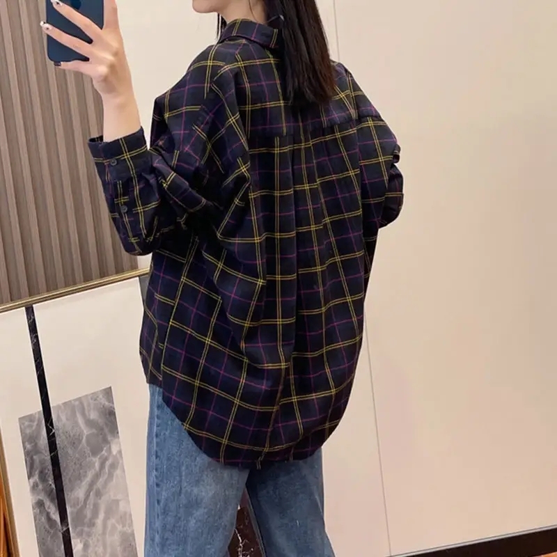 Factory Price Flannel Loose Half-open Pullover 80% Cotton Plus Size Plaid Long-sleeve Shirt For Women,Shuliqi Apparel - Men's Clothing Wholesale Manufacturer,Factory Price Flannel Loose Half-open Pullover 80% Cotton Plus Size Plaid Long-sleeve Shirt For Women