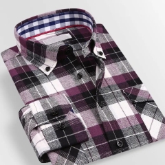 custom lapel buttoned flannel long-sleeve shirt with pockets Milled plaid leisure autumn/winter dad's outfit,Shuliqi Apparel - Men's Clothing Wholesale Manufacturer,custom lapel buttoned flannel long-sleeve shirt with pockets Milled plaid leisure autumn/winter dad's outfit