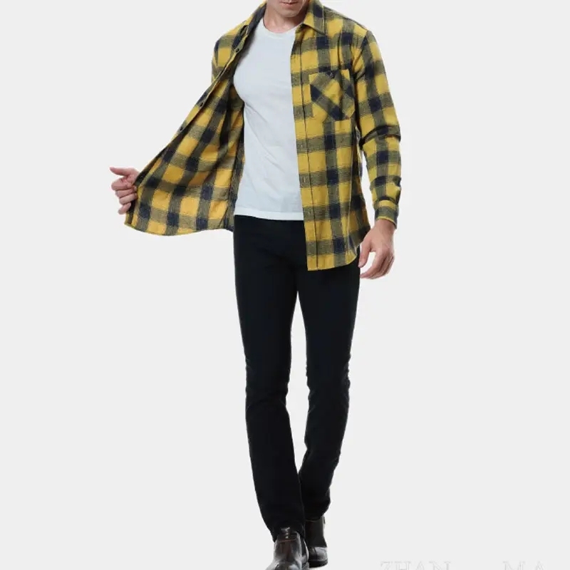 Hot Sales Men's Flannel Frosted Warm Long sleeve Blouse American Style Square Grid Casual Shirt,Shuliqi Apparel - Men's Clothing Wholesale Manufacturer,Hot Sales Men's Flannel Frosted Warm Long sleeve Blouse American Style Square Grid Casual Shirt
