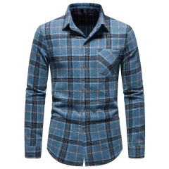 winter new men's flannel plaid shirt casual thickened lapel shirt coat,Shuliqi Apparel - Men's Clothing Wholesale Manufacturer,winter new men's flannel plaid shirt casual thickened lapel shirt coat