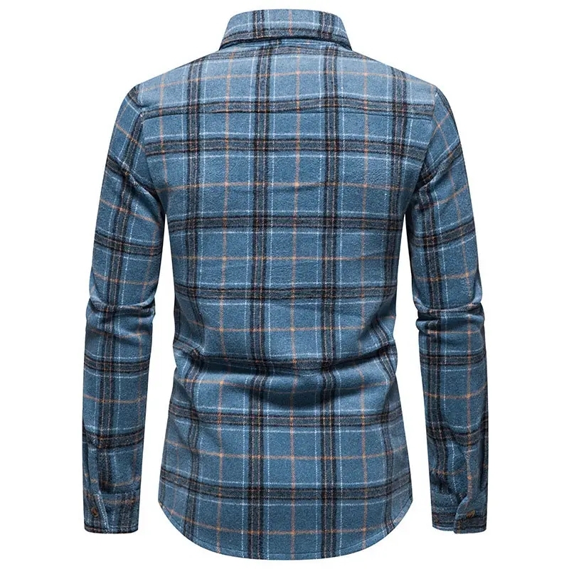 winter new men's flannel plaid shirt casual thickened lapel shirt coat,Shuliqi Apparel - Men's Clothing Wholesale Manufacturer,winter new men's flannel plaid shirt casual thickened lapel shirt coat