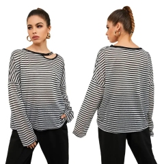 New Design Screen Printing Korea Style Women T Shirt Striped T Shirt Custom Logo,Shuliqi Apparel - Men's Clothing Wholesale Manufacturer,New Design Screen Printing Korea Style Women T Shirt Striped T Shirt Custom Logo