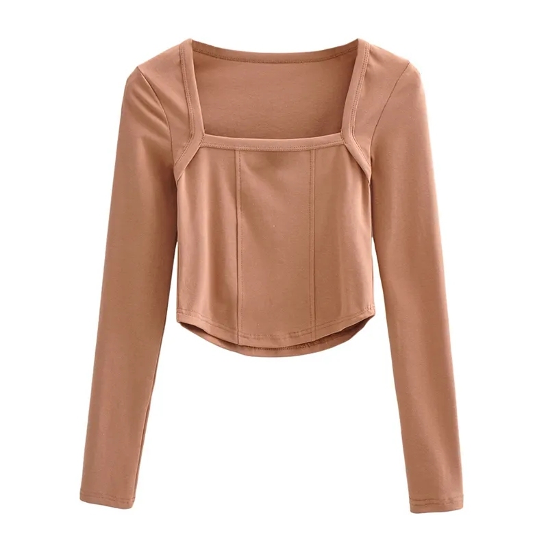 New Cotton Spring Autumn Slim Blouse Long Sleeve Sexy T Shirt Ladies Square Collar Casual Cropped Tops Blouses,Shuliqi Apparel - Men's Clothing Wholesale Manufacturer,New Cotton Spring Autumn Slim Blouse Long Sleeve Sexy T Shirt Ladies Square Collar Casual Cropped Tops Blouses