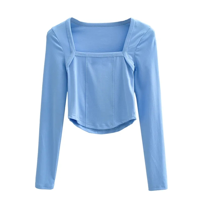 New Cotton Spring Autumn Slim Blouse Long Sleeve Sexy T Shirt Ladies Square Collar Casual Cropped Tops Blouses,Shuliqi Apparel - Men's Clothing Wholesale Manufacturer,New Cotton Spring Autumn Slim Blouse Long Sleeve Sexy T Shirt Ladies Square Collar Casual Cropped Tops Blouses