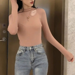 Long Sleeve Bodycon T Shirt Women White Black Turtleneck Tshirt Female Streetwear Hollow Out Ribbed Knitted Tshirt For Women,Shuliqi Apparel - Men's Clothing Wholesale Manufacturer,Long Sleeve Bodycon T Shirt Women White Black Turtleneck Tshirt Female Streetwear Hollow Out Ribbed Knitted Tshirt For Women