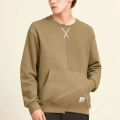 Functional pockets Drop Shoulder Round Neck Sweatshirt Custom asymmetrical Cotton men hoodies embroider plain pullover hoodies,Shuliqi Apparel - Men's Clothing Wholesale Manufacturer,Functional pockets Drop Shoulder Round Neck Sweatshirt Custom asymmetrical Cotton men hoodies embroider plain pullover hoodies