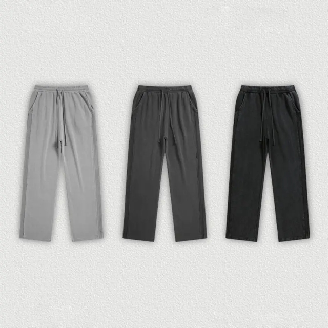 spring side wool hoop lower pant leg slit washed heavy weight sweatpants trend fashion pants men and women,Shuliqi Apparel - Men's Clothing Wholesale Manufacturer,spring side wool hoop lower pant leg slit washed heavy weight sweatpants trend fashion pants men and women