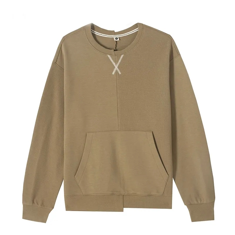 Functional pockets Drop Shoulder Round Neck Sweatshirt Custom asymmetrical Cotton men hoodies embroider plain pullover hoodies,Shuliqi Apparel - Men's Clothing Wholesale Manufacturer,Functional pockets Drop Shoulder Round Neck Sweatshirt Custom asymmetrical Cotton men hoodies embroider plain pullover hoodies