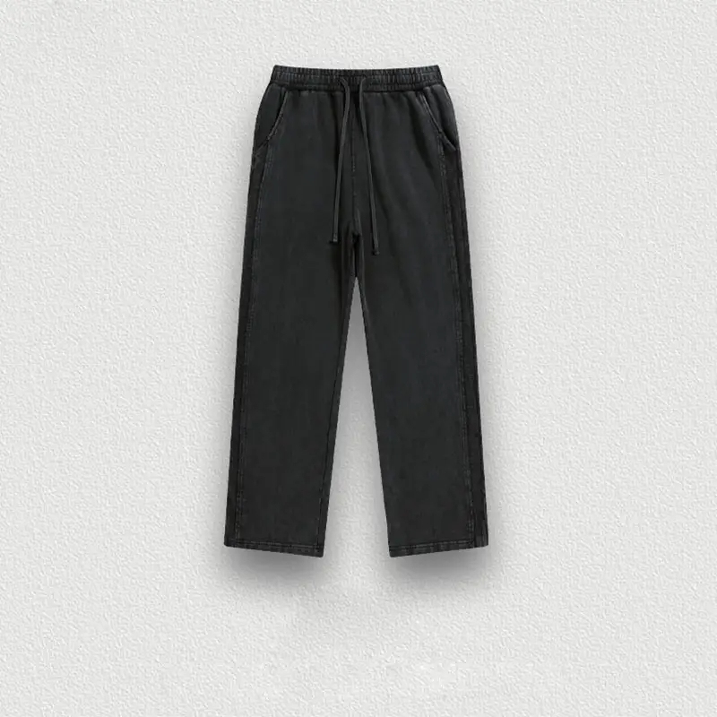 spring side wool hoop lower pant leg slit washed heavy weight sweatpants trend fashion pants men and women,Shuliqi Apparel - Men's Clothing Wholesale Manufacturer,spring side wool hoop lower pant leg slit washed heavy weight sweatpants trend fashion pants men and women