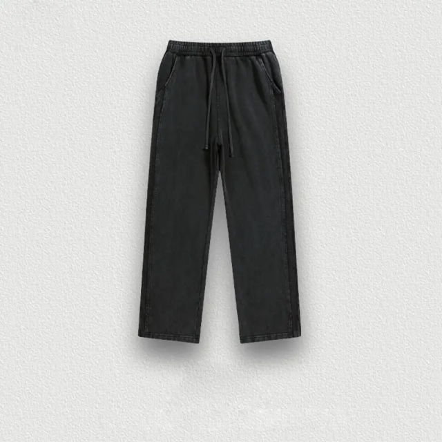 spring side wool hoop lower pant leg slit washed heavy weight sweatpants trend fashion pants men and women,Shuliqi Apparel - Men's Clothing Wholesale Manufacturer,spring side wool hoop lower pant leg slit washed heavy weight sweatpants trend fashion pants men and women