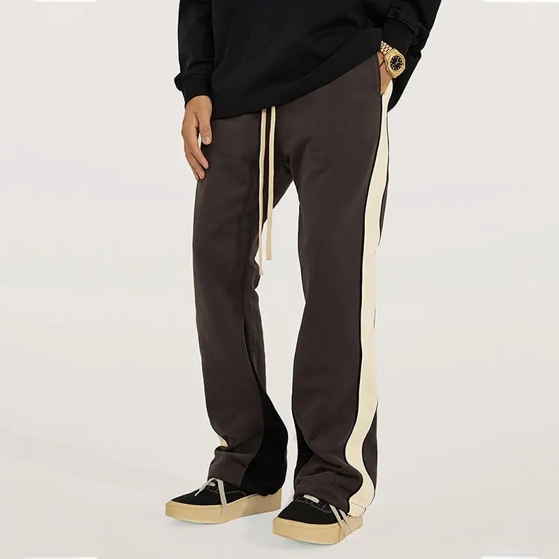 Autumn American Vintage Pants Distressed Stitching Flared Trousers Loose Casual Pants,Shuliqi Apparel - Men's Clothing Wholesale Manufacturer,Autumn American Vintage Pants Distressed Stitching Flared Trousers Loose Casual Pants