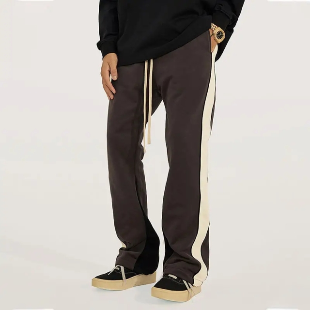 Autumn American Vintage Pants Distressed Stitching Flared Trousers Loose Casual Pants,Shuliqi Apparel - Men's Clothing Wholesale Manufacturer,Autumn American Vintage Pants Distressed Stitching Flared Trousers Loose Casual Pants