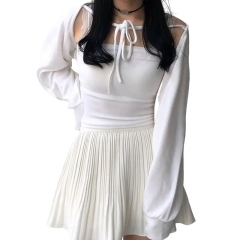 Casual Solid V Neck Knitted Short Tops Sexy Women Ladies Summer Slim Crop Tops Long Sleeve Crop Top,Shuliqi Apparel - Men's Clothing Wholesale Manufacturer,Casual Solid V Neck Knitted Short Tops Sexy Women Ladies Summer Slim Crop Tops Long Sleeve Crop Top