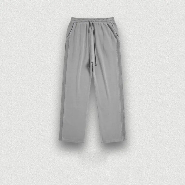 spring side wool hoop lower pant leg slit washed heavy weight sweatpants trend fashion pants men and women,Shuliqi Apparel - Men's Clothing Wholesale Manufacturer,spring side wool hoop lower pant leg slit washed heavy weight sweatpants trend fashion pants men and women