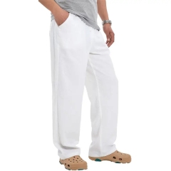 Summer Casual Drawstring Elastic Waist Linen Men's Pant Loose Wide Leg Solid Color Plus Size Pants Breathable Trousers,Shuliqi Apparel - Men's Clothing Wholesale Manufacturer,Summer Casual Drawstring Elastic Waist Linen Men's Pant Loose Wide Leg Solid Color Plus Size Pants Breathable Trousers
