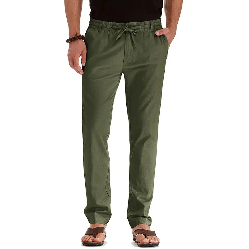 Wholesale Men's Drawstring Linen Pants High Quality Summer Beach Casual Breathable Trousers,Shuliqi Apparel - Men's Clothing Wholesale Manufacturer,