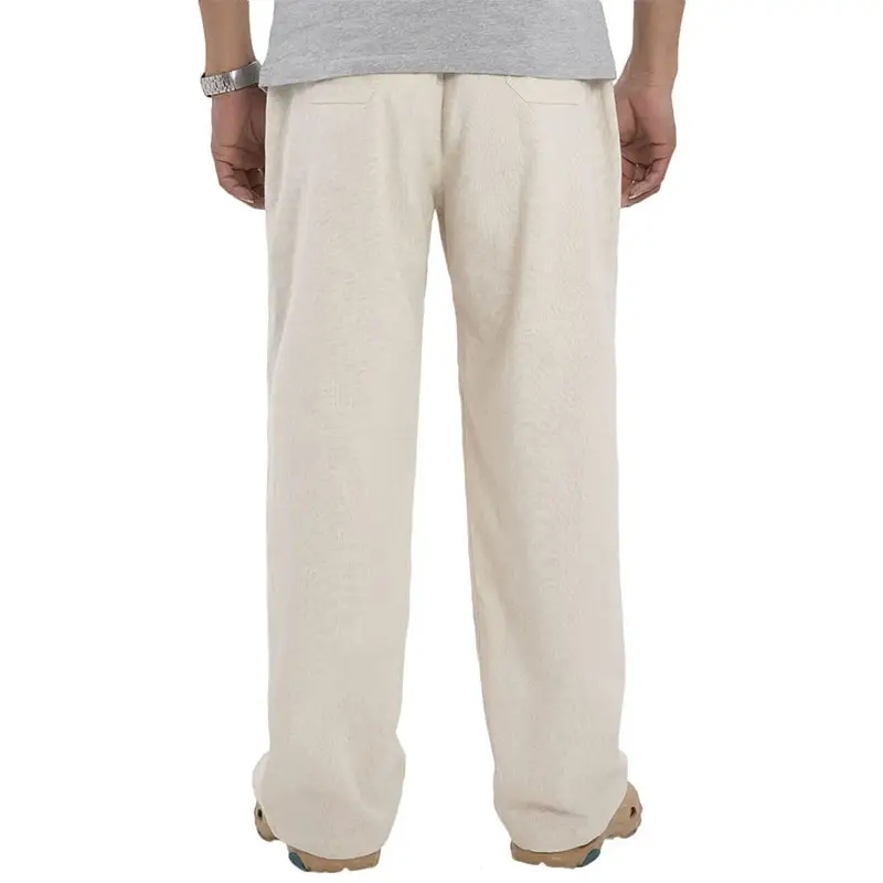 Summer Casual Drawstring Elastic Waist Linen Men's Pant Loose Wide Leg Solid Color Plus Size Pants Breathable Trousers,Shuliqi Apparel - Men's Clothing Wholesale Manufacturer,Summer Casual Drawstring Elastic Waist Linen Men's Pant Loose Wide Leg Solid Color Plus Size Pants Breathable Trousers