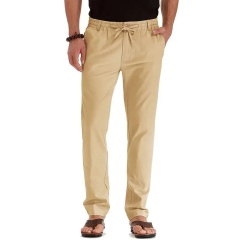 Wholesale Men's Drawstring Linen Pants High Quality Summer Beach Casual Breathable Trousers,Shuliqi Apparel - Men's Clothing Wholesale Manufacturer,