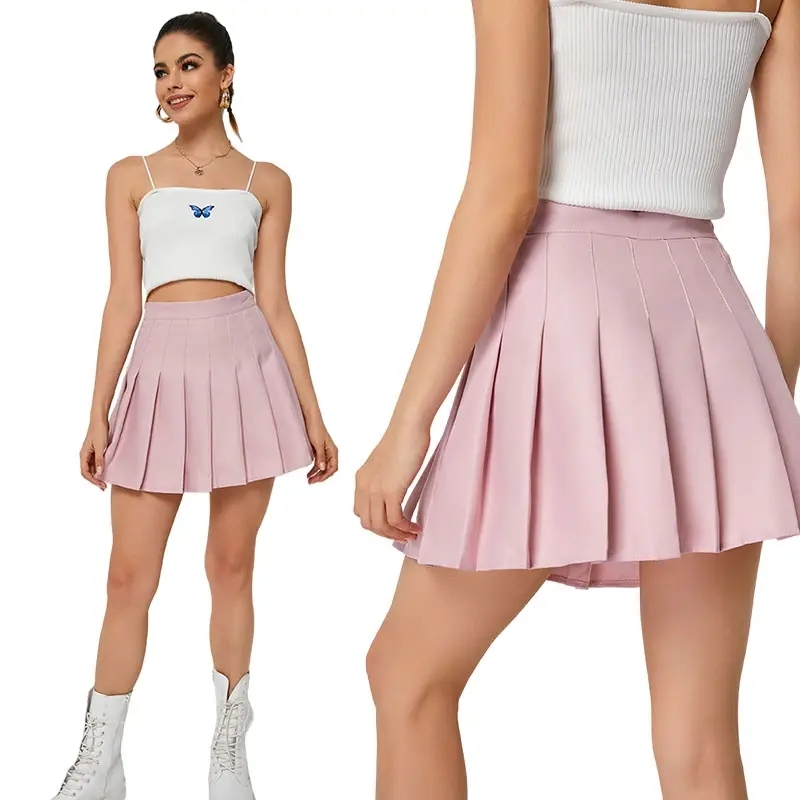 High Waist Pleated Skirt With leggings Women Fashion Summer Mini A-line Stitching Plaid skirt Girls Dance Skirts,Shuliqi Apparel - Men's Clothing Wholesale Manufacturer,
