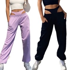 New Autumn Custom Sexy Jogging Pants Hip Hop Hollow Out Terry Sweatpants Fleece Drawstring Women Joggers With Pockets,Shuliqi Apparel - Men's Clothing Wholesale Manufacturer,New Autumn Custom Sexy Jogging Pants Hip Hop Hollow Out Terry Sweatpants Fleece Drawstring Women Joggers With Pockets