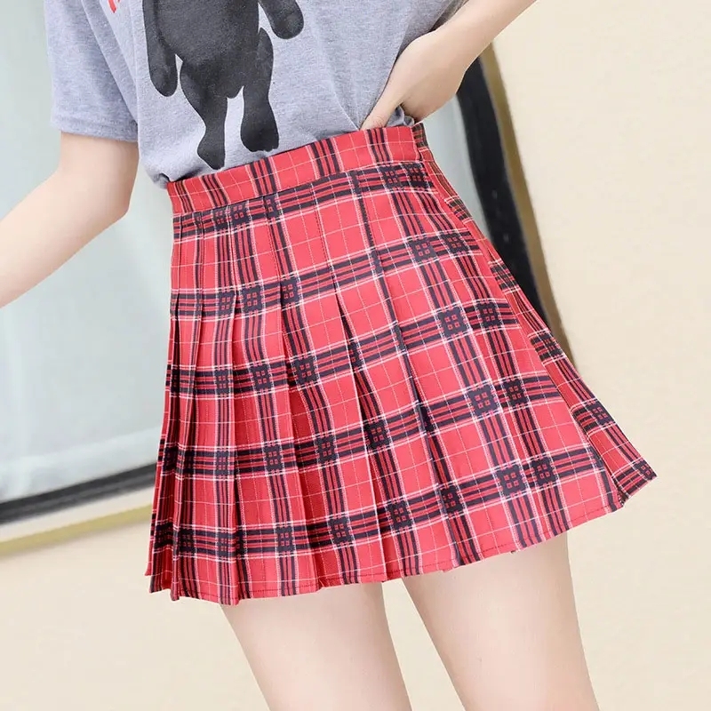 High Waist Pleated Skirt With leggings Women Fashion Summer Mini A-line Stitching Plaid skirt Girls Dance Skirts,Shuliqi Apparel - Men's Clothing Wholesale Manufacturer,