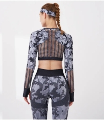 Camouflage Crop Top Bra Leggings Long Sleeve Sport Fitness Yoga Pants Camo Workout Two Pcs Yoga Sets,Shuliqi Apparel - Men's Clothing Wholesale Manufacturer,Camouflage Crop Top Bra Leggings Long Sleeve Sport Fitness Yoga Pants Camo Workout Two Pcs Yoga Sets