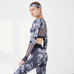 Camouflage Crop Top Bra Leggings Long Sleeve Sport Fitness Yoga Pants Camo Workout Two Pcs Yoga Sets,Shuliqi Apparel - Men's Clothing Wholesale Manufacturer,Camouflage Crop Top Bra Leggings Long Sleeve Sport Fitness Yoga Pants Camo Workout Two Pcs Yoga Sets