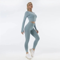 Two Pieces Yoga Set Women Clothing Long Sleeves Two Piece Outfit Women Lady Sport Suit,Shuliqi Apparel - Men's Clothing Wholesale Manufacturer,Two Pieces Yoga Set Women Clothing Long Sleeves Two Piece Outfit Women Lady Sport Suit