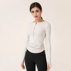 Wholesale Custom Half Zipper Gym Crop Top Yoga Long Sleeve Fitness Clothing Womens Activewear With Drawstring,Shuliqi Apparel - Men's Clothing Wholesale Manufacturer,Wholesale Custom Half Zipper Gym Crop Top Yoga Long Sleeve Fitness Clothing Womens Activewear With Drawstring
